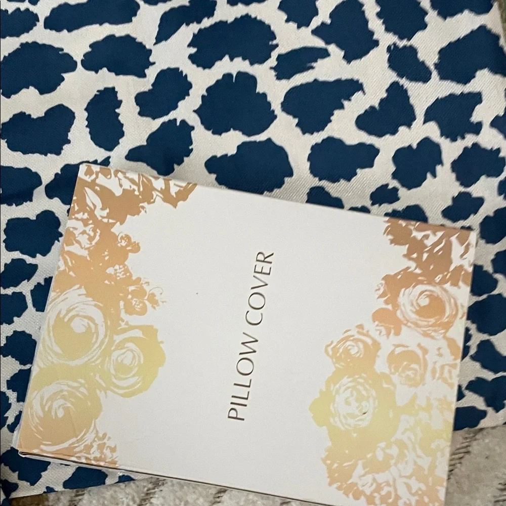 Blue and White Leopard Print Pillow Covers (4) - Picture 2 of 4